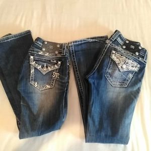 2 pairs of Miss Me Boot Cut Jeans